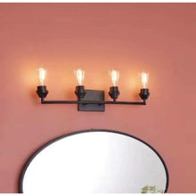 Load image into Gallery viewer, Style Selections 26.75-in 4-Light Black Transitional Vanity Light