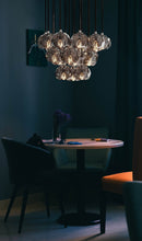 Carregar imagem no visualizador da galeria, 19 Lights - Boule De Cristal Round Clustre LED Cut Smoke Crystal Ceiling Chandelier