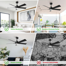 Carregar imagem no visualizador da galeria, 48" DC Motor 5 Blades Modern Downrod Mount Ceiling Fan