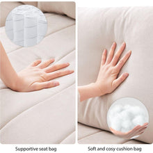 Carregar imagem no visualizador da galeria, 89x79"Modern Sectional Sofa with Vertical Stripes,2 Pillows,5-Seat Couch with Convertible Ottoman,Various Combinations,L-Shape Indoor Furniture for Living Room,Apartment, 3 Colors