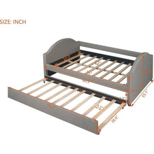 Carregar imagem no visualizador da galeria, Full size Upholstered Daybed with Twin Size Trundle, Wood Slat Support, Gray(OLD SKU :LP000118AAE)