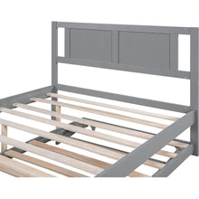 Carregar imagem no visualizador da galeria, Full Size Platform Bed with Adjustable Trundle, Gray