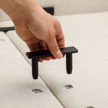 Carregar imagem no visualizador da galeria, 2 Seat Module Sectional Sofa Couch With 1 Ottoman for living room,Seat Cushion and Back Cushion Non-Removable and Non-Washable,Cream