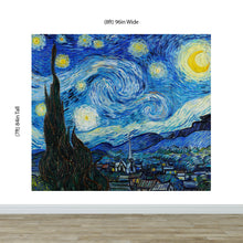 Carregar imagem no visualizador da galeria, Vincent Van Gogh's The Starry Night Painting Wallpaper Mural. #6742