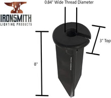 Carregar imagem no visualizador da galeria, 8-Inch Lawn Stakes with Side Wireway | 1/2 NPT Thread (Pack of 2)