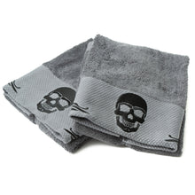 Load image into Gallery viewer, Gothic Skull Embroidery Hand Towel Set