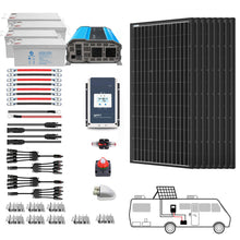 Carregar imagem no visualizador da galeria, ACOPOWER Deep Cycle GEL Battery Mono Solar Power Complete System with Battery and Inverter for RV Boat 12V Off Grid Kit