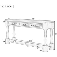 Carregar imagem no visualizador da galeria, Console Table 63" Long Console Table with Drawers and Shelf for Entryway, Hallway, Living Room (Navy