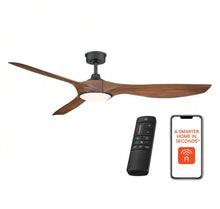Load image into Gallery viewer, Home Decorators Collection Marlon 66 in. Smart Indoor Natural Iron Ceiling Fan with Adjustable White LED with Remote Included Powered by Hubspace