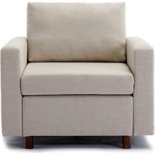 Carregar imagem no visualizador da galeria, 2 Seat Module Sectional Sofa Couch With 1 Ottoman for living room,Seat Cushion and Back Cushion Non-Removable and Non-Washable,Cream