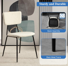 Carregar imagem no visualizador da galeria, Bacyion Dining Room Chairs Set of 2 - Modern Boucle Fabric Kitchen Chairs, Dining Chairs with Metal Legs for Dining Room, Kitchen, Living Room