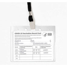 Load image into Gallery viewer, Avery CDC Vaccine Card Holders and Lanyards, 4" x 3", Landscape, 5 Prepunched ID Card Holders and Lanyards (02913)e