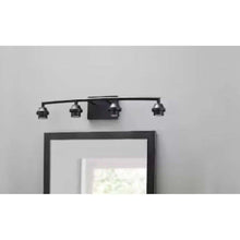 Load image into Gallery viewer, Style Selections 26.75-in 4-Light Black Transitional Vanity Light