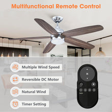 Carregar imagem no visualizador da galeria, 52" Dicken Farmhouse Downrod Mount Reversible Ceiling Fan with Lighting and Remote Control