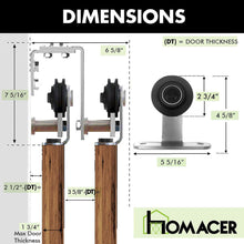 Load image into Gallery viewer, Double Track U-Shape Bypass Sliding Barn Door Hardware Kit - T-Shape Design Roller