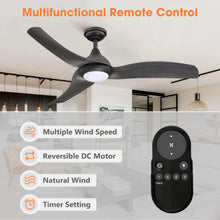 Carregar imagem no visualizador da galeria, 52" Industrial DC Motor Downrod Mount Reversible Ceiling Fan with LED Lighting and Remote Control