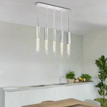 Carregar imagem no visualizador da galeria, 5 Lights - Hanging crystal light fixture for lobby, staircase, loft, stairwell