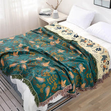 Carregar imagem no visualizador da galeria, Reversible Scandinavian Bird Throw Blanket