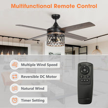 Carregar imagem no visualizador da galeria, 52" Mirelle Farmhouse Downrod Mount Reversible Ceiling Fan with Lighting and Remote Control