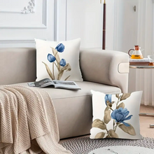 Load image into Gallery viewer, Blue Flowers Cushion Covers