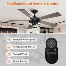 Carregar imagem no visualizador da galeria, 52" Windmill Industrial Downrod Mount Reversible Ceiling Fan with Lighting and Remote Control