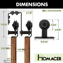 Load image into Gallery viewer, Double Track U-Shape Bypass Sliding Barn Door Hardware Kit - T-Shape Design Roller
