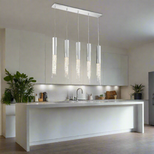 Carregar imagem no visualizador da galeria, 5 Lights - Hanging crystal light fixture for lobby, staircase, loft, stairwell