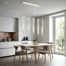 Carregar imagem no visualizador da galeria, 5 Lights - Hanging crystal light fixture for lobby, staircase, loft, stairwell