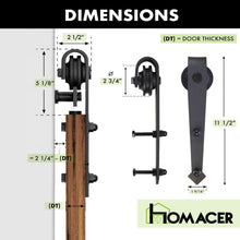 Load image into Gallery viewer, Non-Bypass Sliding Barn Door Hardware Kit - Arrow Design Roller