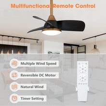 Carregar imagem no visualizador da galeria, 28" Modern DC Motor Downrod Mount Reversible Ceiling Fan with LED Lighting and Remote Control