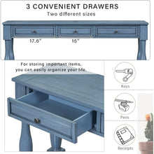 Carregar imagem no visualizador da galeria, Console Table 63" Long Console Table with Drawers and Shelf for Entryway, Hallway, Living Room (Navy