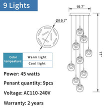 Carregar imagem no visualizador da galeria, Vernazza | Creative Staircase Crystal Chandelier