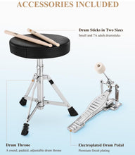Carregar imagem no visualizador da galeria, Kids Drum Set Eastar 3-Piece for Beginners, 14 inch Drum Kit with Adjustable Throne, Cymbal, Pedal & Two Pairs of Drumsticks, Junior Drum Set with Bass