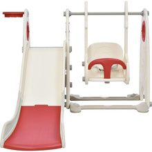 Carregar imagem no visualizador da galeria, 4 in 1 Toddler Slide and Swing Set, Kids Playground Climber Slide Playset with Basketball Hoop,Freestanding Combination for babies