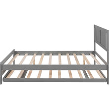 Carregar imagem no visualizador da galeria, Full Size Platform Bed with Adjustable Trundle, Gray