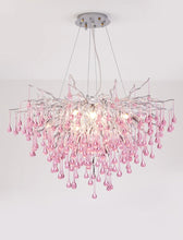 Carregar imagem no visualizador da galeria, Imbersago | Modern Pink Crystal Chandelier for Living Room, Dining Room, Bedroom