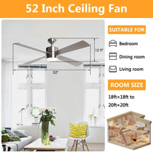 Carregar imagem no visualizador da galeria, 52" Bucholz Industrial Ceiling Fan with Dimmable LED Light