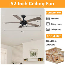 Carregar imagem no visualizador da galeria, 52" Windmill Industrial Downrod Mount Reversible Ceiling Fan with Lighting and Remote Control