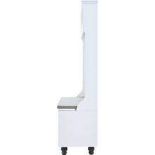 Carregar imagem no visualizador da galeria, 5-in-1 Entryway Bench with Shutter-shaped doors, Coat Rack, Cushion and 4 Sturdy Hooks, 47.2" Wide Hall Tree with Storage Bench for Hallway, Entryway, Living Room