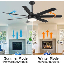 Carregar imagem no visualizador da galeria, 72 In Farmhouse Ceiling Fan with Plywood Blades for Dining Room