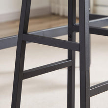 Load image into Gallery viewer, Bar Table Set with wine bottle storage rack. Rustic Brown, 47.24" L x 15.75" W x 35.43" H.