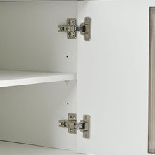 Load image into Gallery viewer, Contemporary TV Stand with Adjustable Shelves for TVs Up to 78", Stylish Media Console with Gold Handles and Arch Fluted Glass Doors, Delicate Entertainment Center for Living Room, White