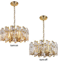 Carregar imagem no visualizador da galeria, Akeelighting Gold Chandeliers Lighting Modern Crystal Chandelier 6 Light Contemporary Girls Bedroom Dining Room Ceiling Hanging Pendant Chandelier Lighting Fixture