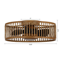 Carregar imagem no visualizador da galeria, 20" Farmhouse DC Motor Flush Mount Reversible Ceiling Fan with LED Lighting and Remote Control