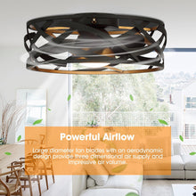 Carregar imagem no visualizador da galeria, 21" Ahmedabad Industrial DC Motor Flush Mount Reversible Ceiling Fan with LED Lighting and Remote Control