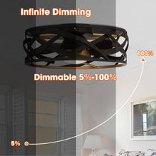 Carregar imagem no visualizador da galeria, 21" Ahmedabad Industrial DC Motor Flush Mount Reversible Ceiling Fan with LED Lighting and Remote Control