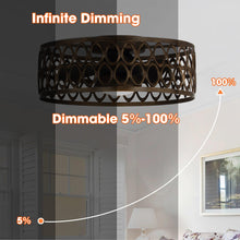 Carregar imagem no visualizador da galeria, 21" Kanpur Farmhouse Flush Mount Reversible Ceiling Fan with LED Lighting and Remote Control