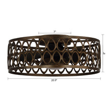 Carregar imagem no visualizador da galeria, 21" Kanpur Farmhouse Flush Mount Reversible Ceiling Fan with LED Lighting and Remote Control