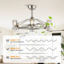 Carregar imagem no visualizador da galeria, 34" Bucholz Modern DC Motor Brushed Nickel Downrod Mount Reversible Ceiling Fan with LED Lighting and Remote Control