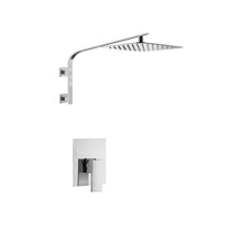 Cargar imagen en el visor de la galería, 12-Inch Rain Head Big Arc Wall Mount Chrome Shower System - Single or Two Function Rough-In Valve with Trim